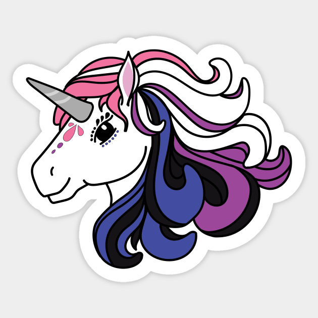 Rainbow Unicorn, Genderfluid Pride Sticker by FairyNerdy